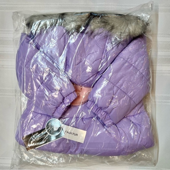 Winter Coat 2T Weather Tamer Lilac Jacket Fleece‎ Beanie NWT - Picture 3 of 7